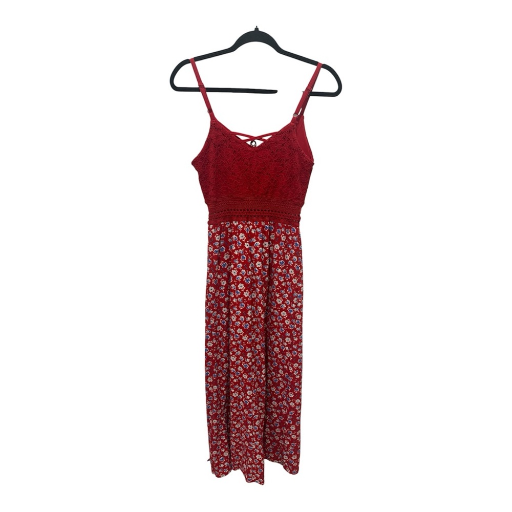 Elegant Red Floral Romper
